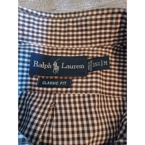 Ralph Lauren Classic Fit Men's L/S Black/White Shirt. Size 15 1/2. See pics - Picture 5 of 9